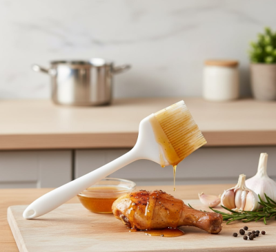 Silikon Yumurta & Mutfak Fırçası Beyaz 8 cm - 1