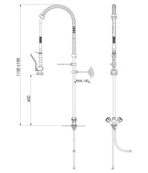 Tezgahtan Çıkışlı Çift Su Girişli Ön Yıkama Duş Seti - 4