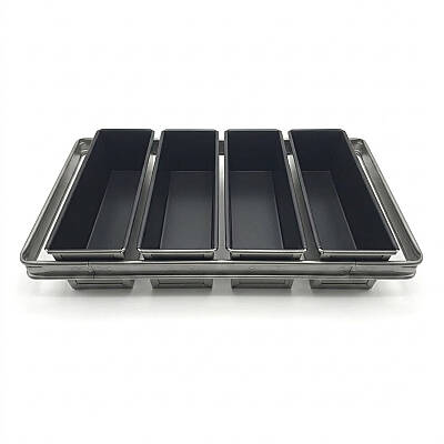Tost Ekmek Pişirme Kalıbı 10x10x30 cm 4’lü Set - 2