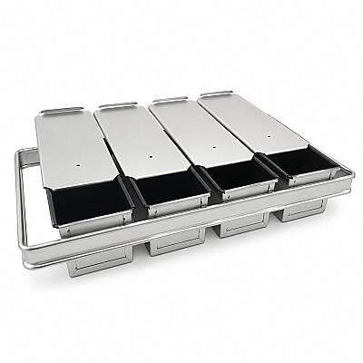 Tost Ekmek Pişirme Kalıbı 10x10x30 cm 4’lü Set - 1