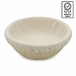 Yuvarlak Trabzon Ekmeği Hamur Mayalama Sepeti Bezli 32x11 cm - DincKitchen