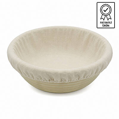 Yuvarlak Trabzon Ekmeği Hamur Mayalama Sepeti Bezli 32x11 cm - 1
